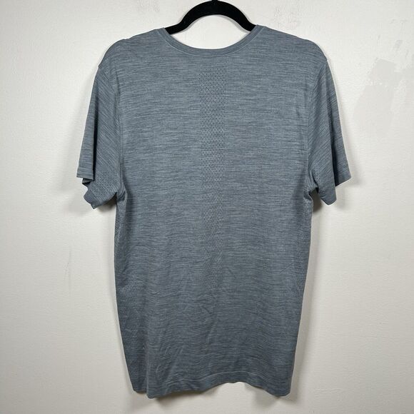 Lululemon Metal Vent Tech Short Sleeve Shirt Men's Large Heather Grayish Blue - Picture 3 of 7